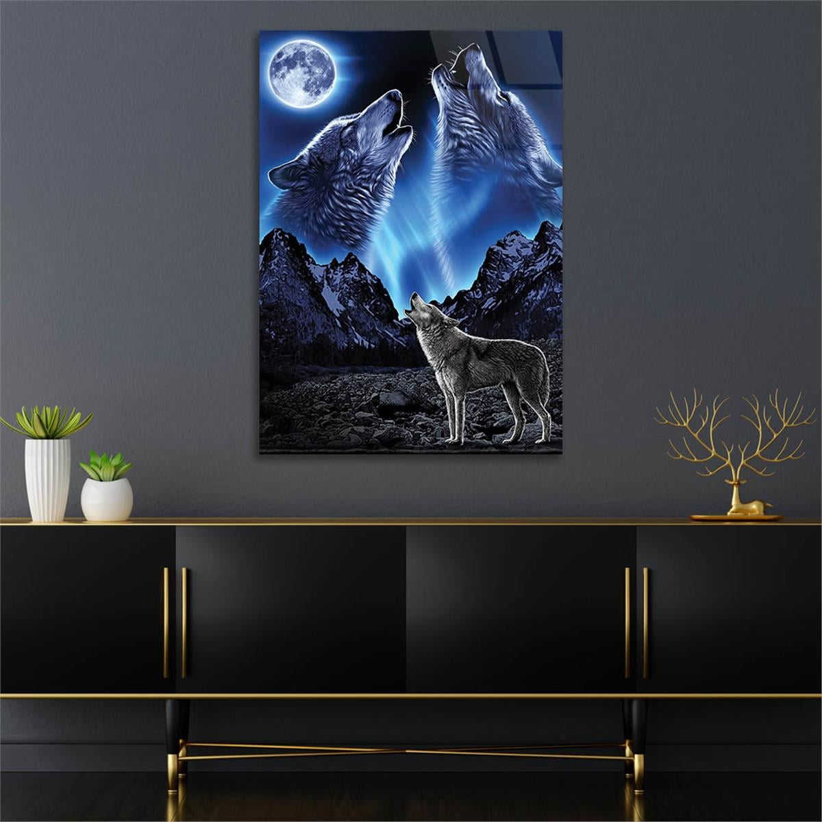 Wolf Tempered Glass Wall Art