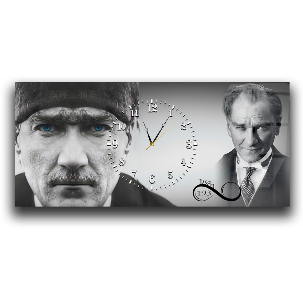 Middle-Clock, Homeland-Themed Horizontal Glass Wall Painting 065