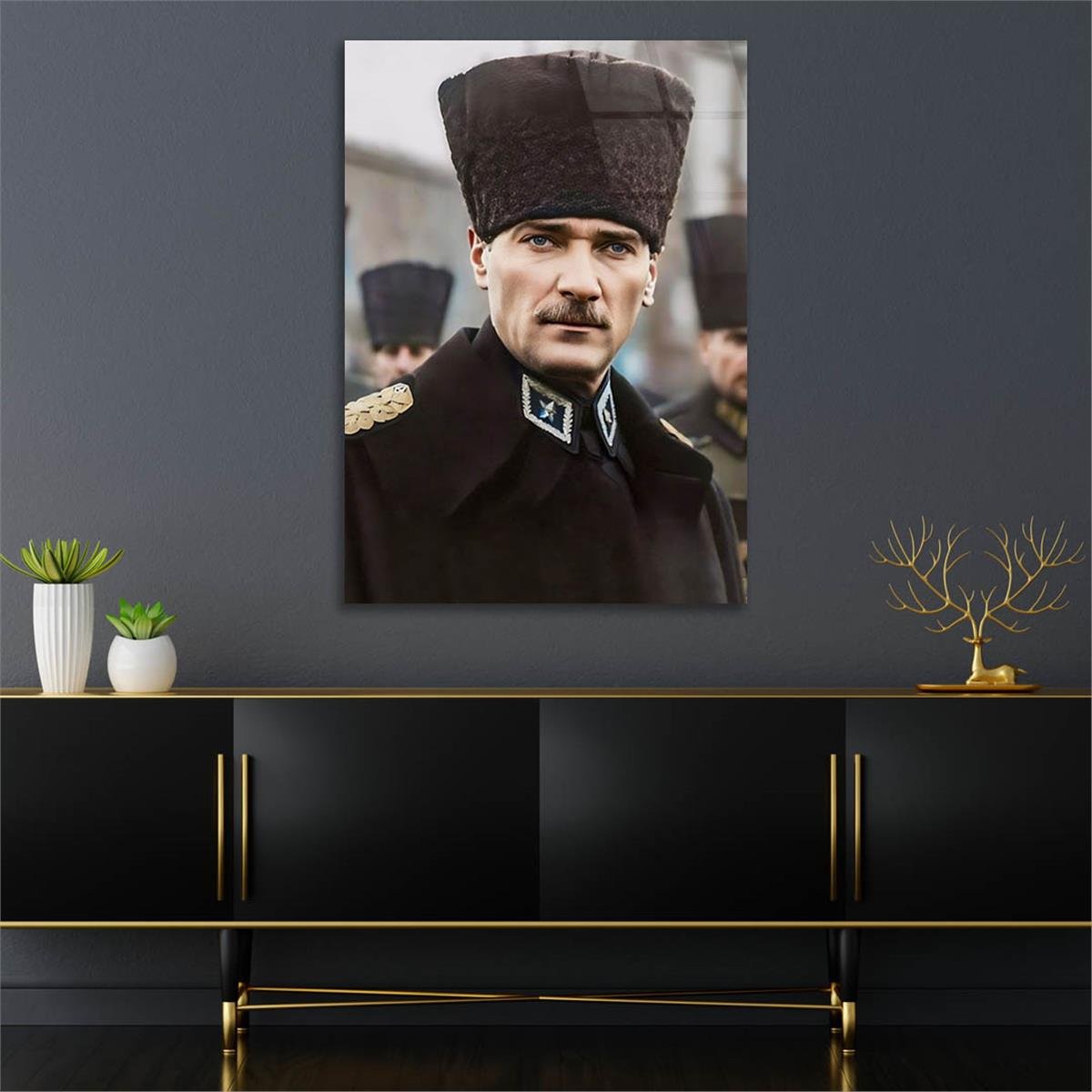Dikey VatanTemalı Cam Tablo 203