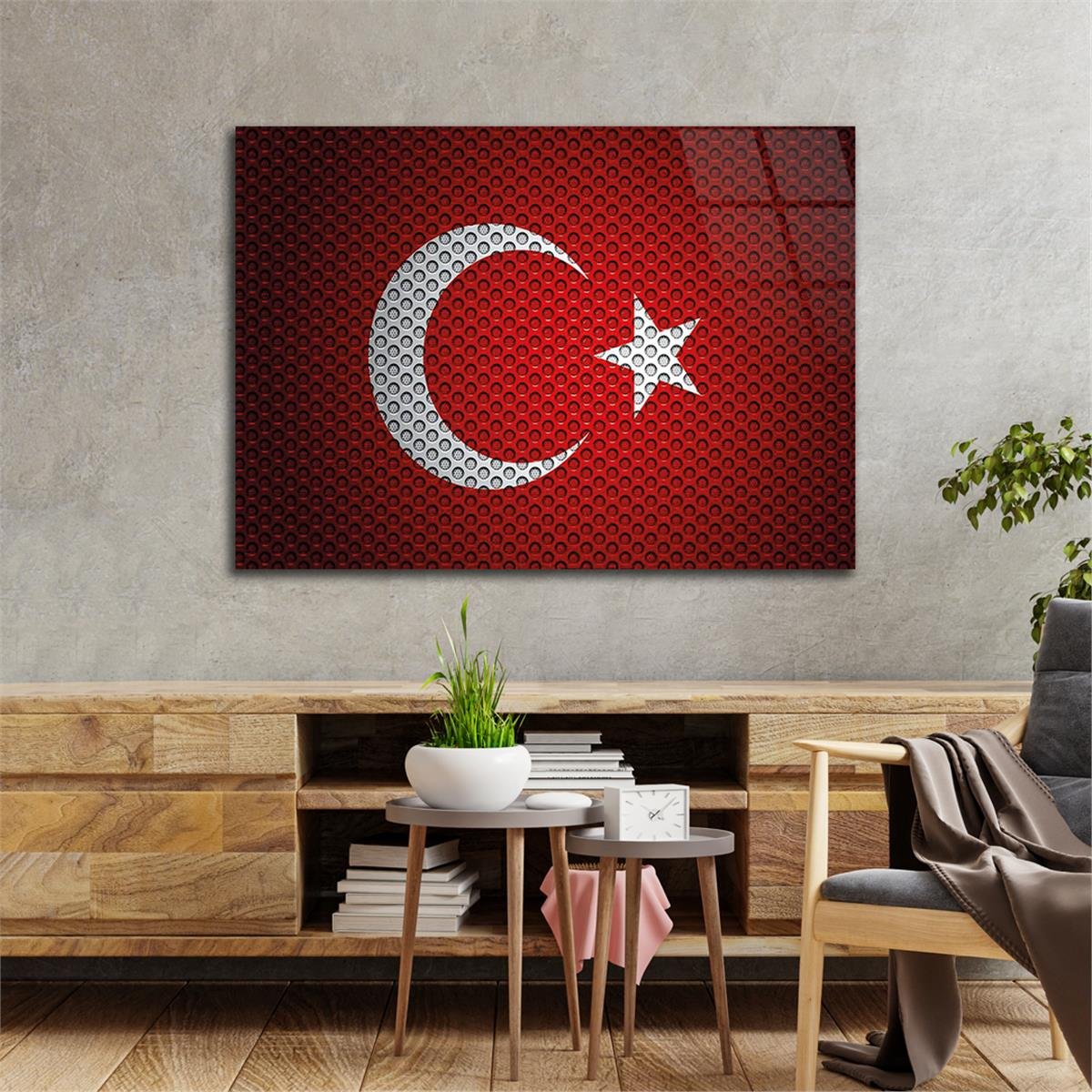 Yatay Vatan Temalı Cam Tablo 151