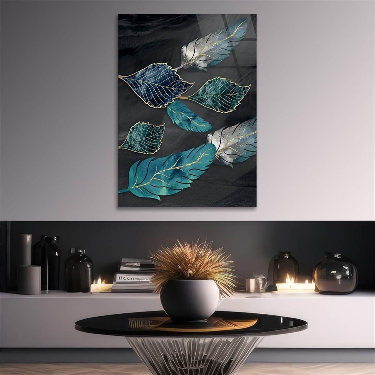 Vertical Tempered Glasss Wall Arts Art-Themed228