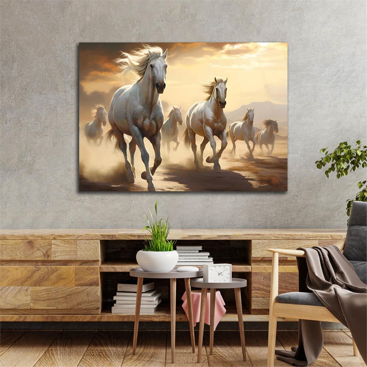 Horizontal Natured-Themed Tempered Glass Wall Art 329