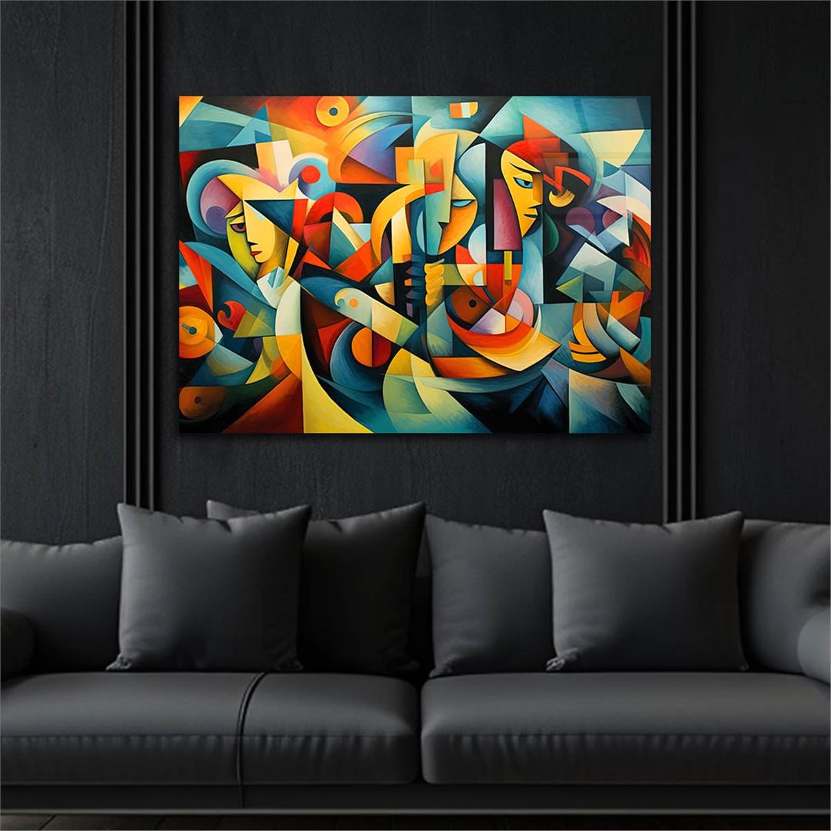 Horizontal Art-Themed Tempered Glass Wall Art 258