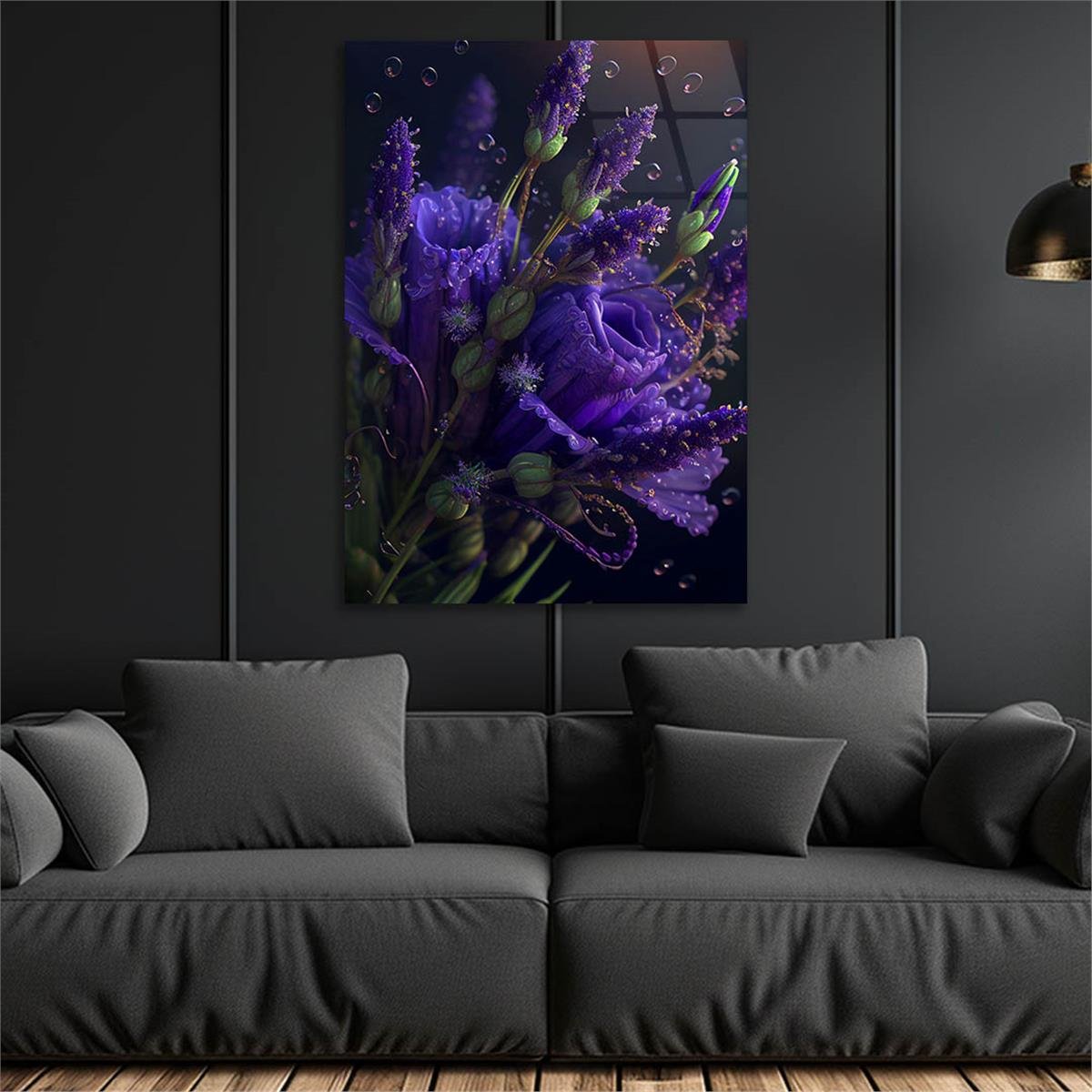 Dikey Sanat Temalı Cam Tablo 424