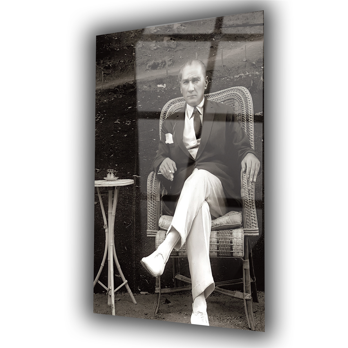 MUSTAFA KEMAL ATATÜRK GÖRSELLİ CAM TABLO 