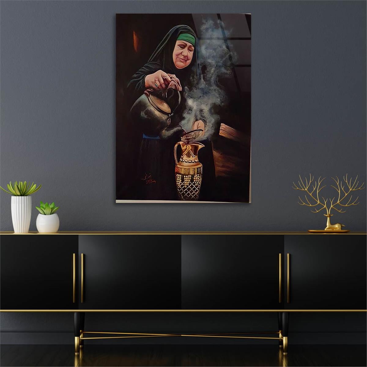 Kunst Thema auf bedrucktem Glas