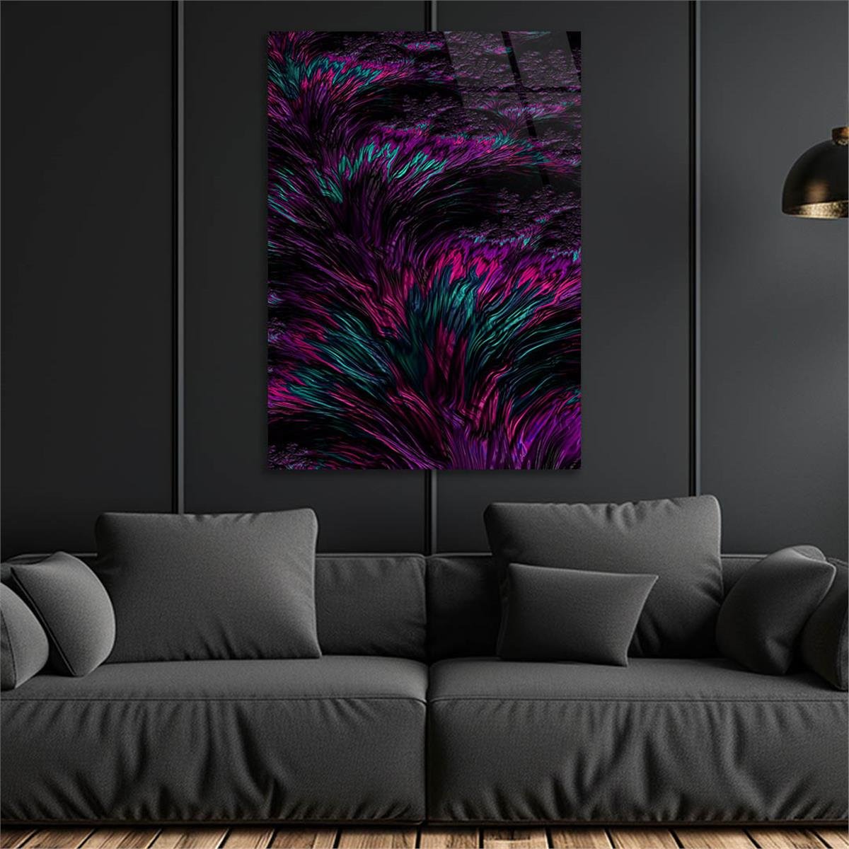 Dikey Sanat Temalı Cam Tablo 401