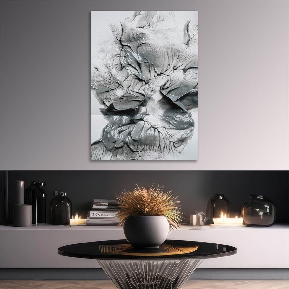 Dikey Sanat Temalı Cam Tablo 575
