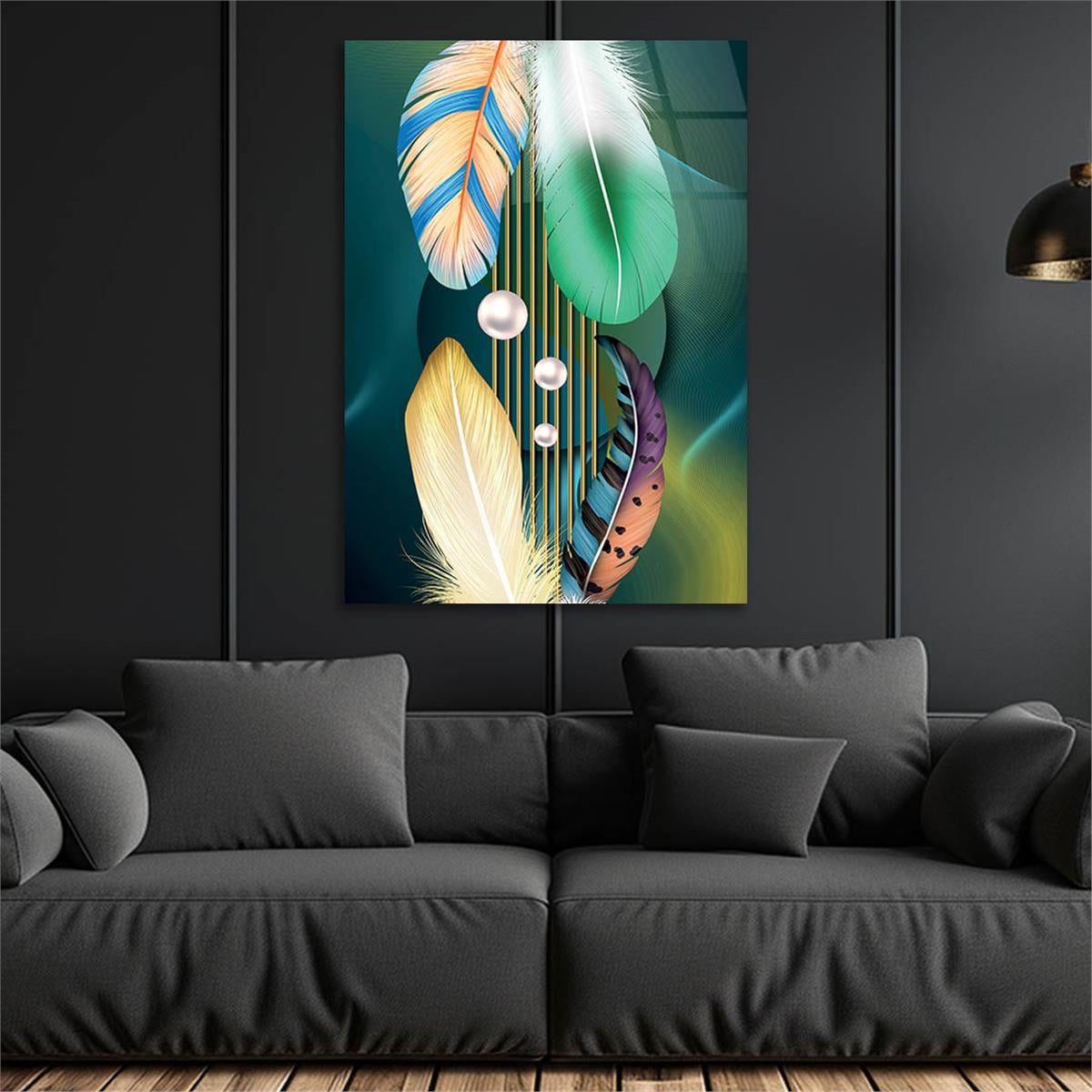 Vertical Tempered Glasss Wall Arts Art-Themed256