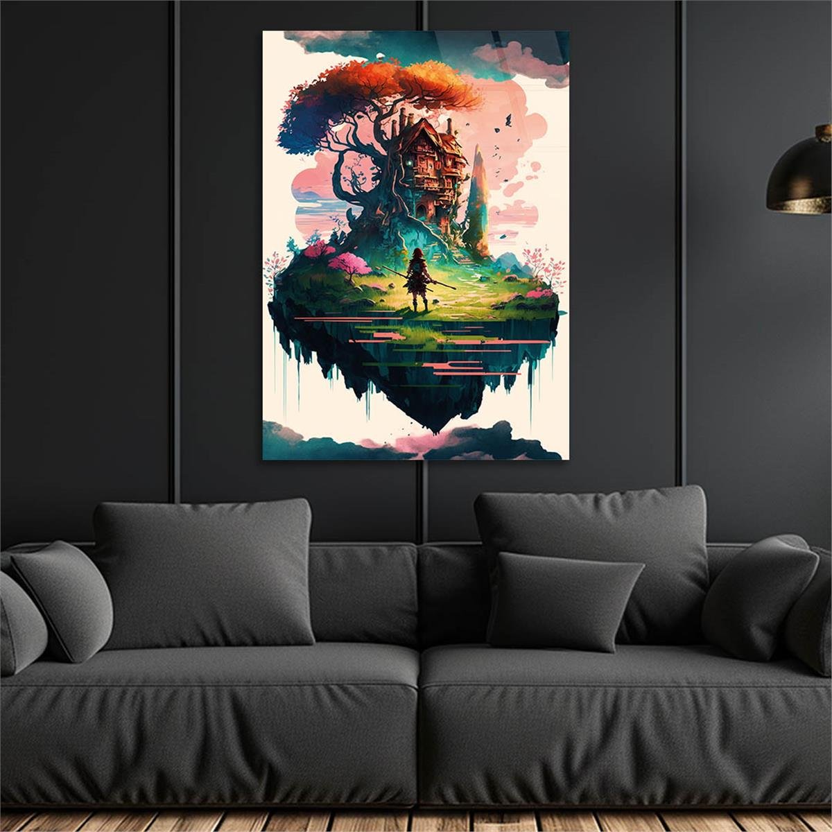 Vertical Tempered Glasss Wall Arts Art-Themed 323