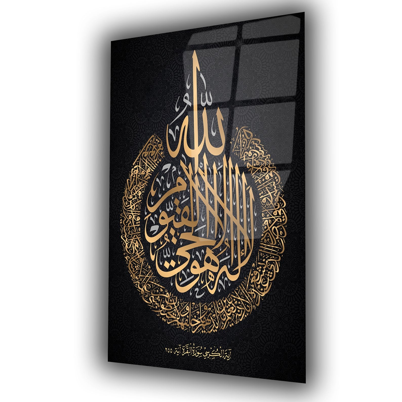 Religiöses Thema auf bedrucktem Glas
