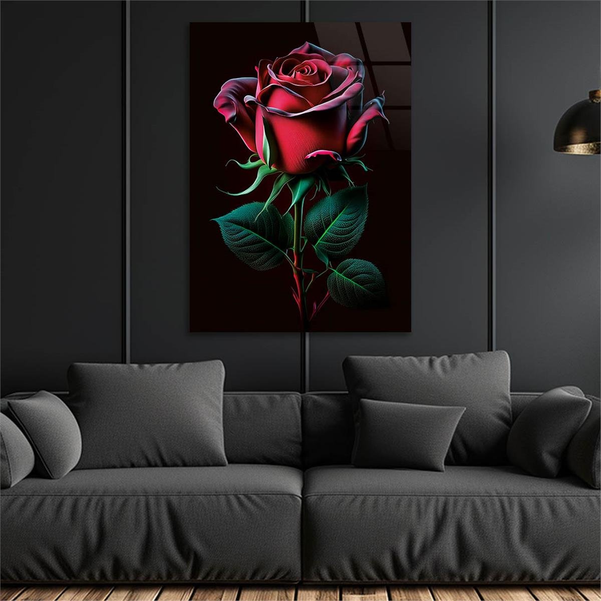 Vertical Tempered Glasss Wall Arts Natured-Themed157