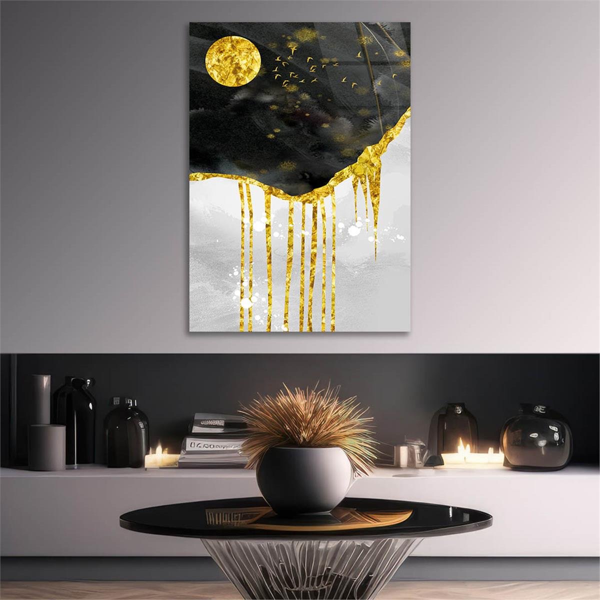 Vertical Tempered Glasss Wall Arts Art-Themed 297