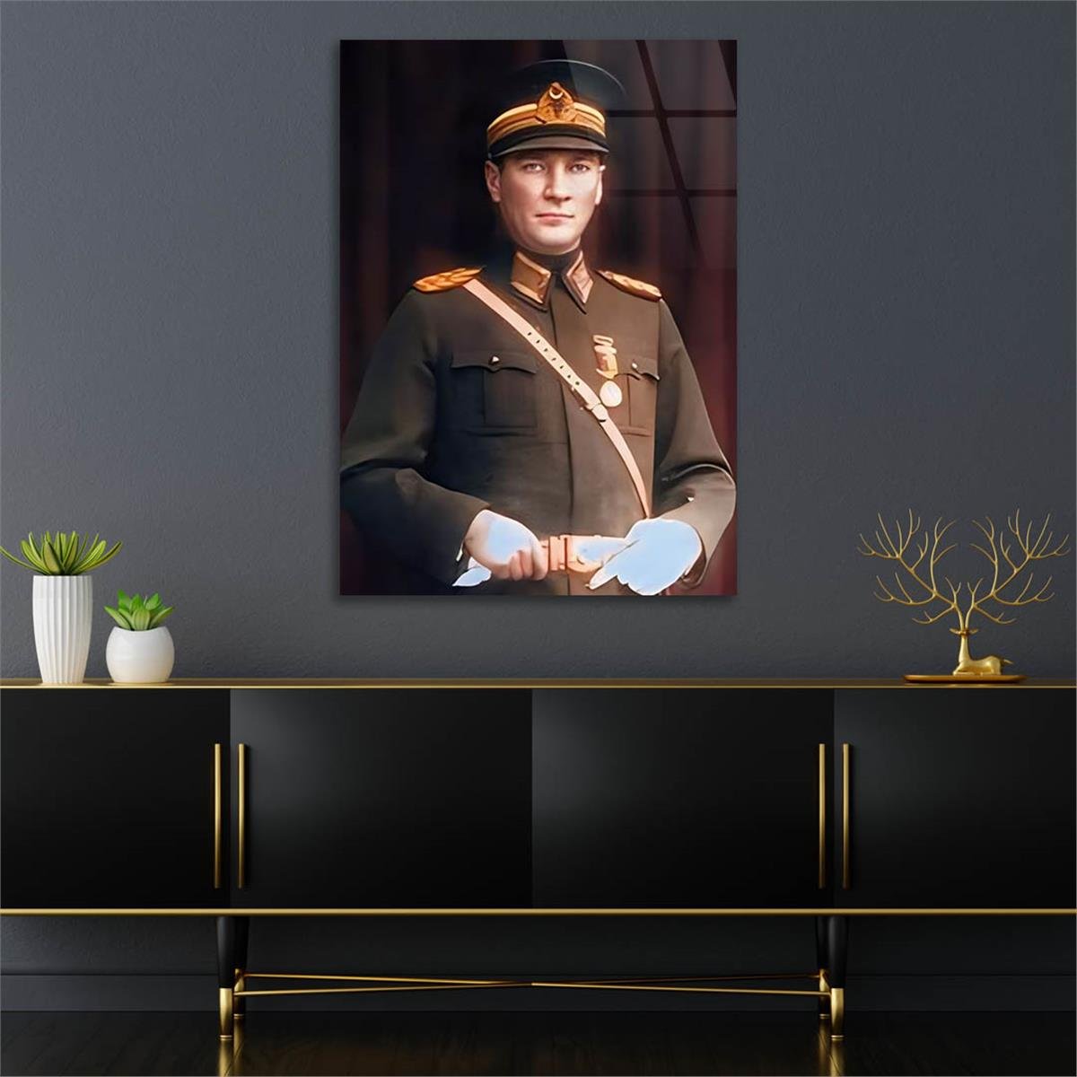 Dikey VatanTemalı Cam Tablo 212