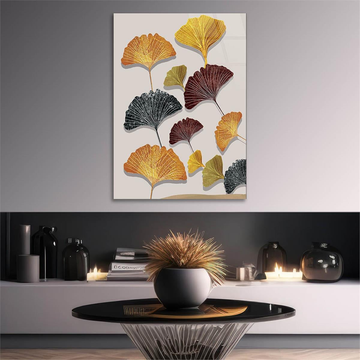 Dikey Sanat Temalı Cam Tablo279