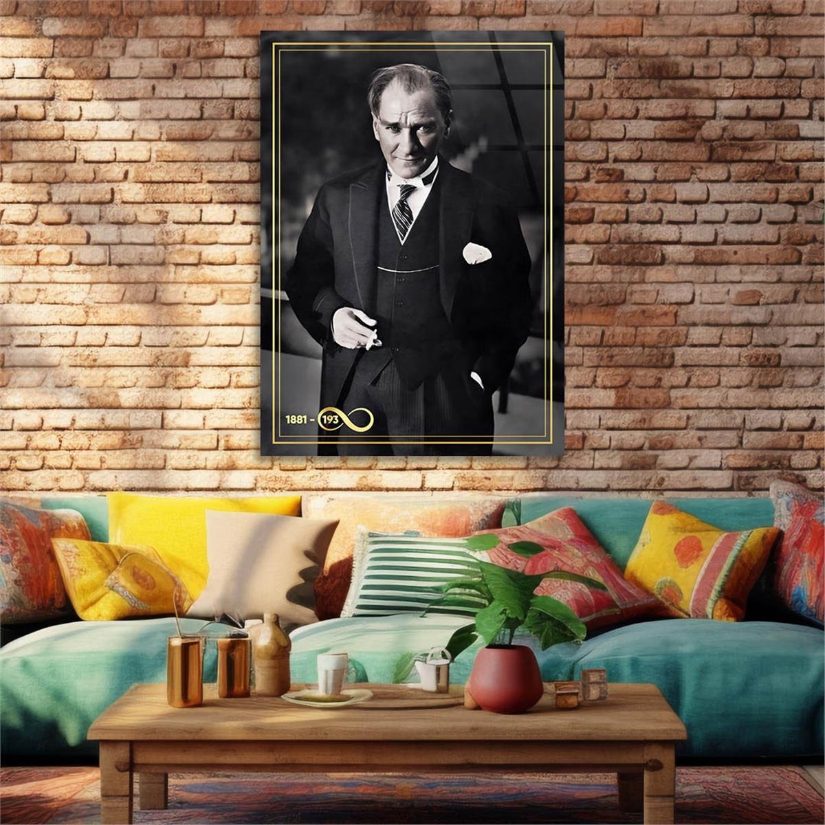 Dikey VatanTemalı Cam Tablo 241
