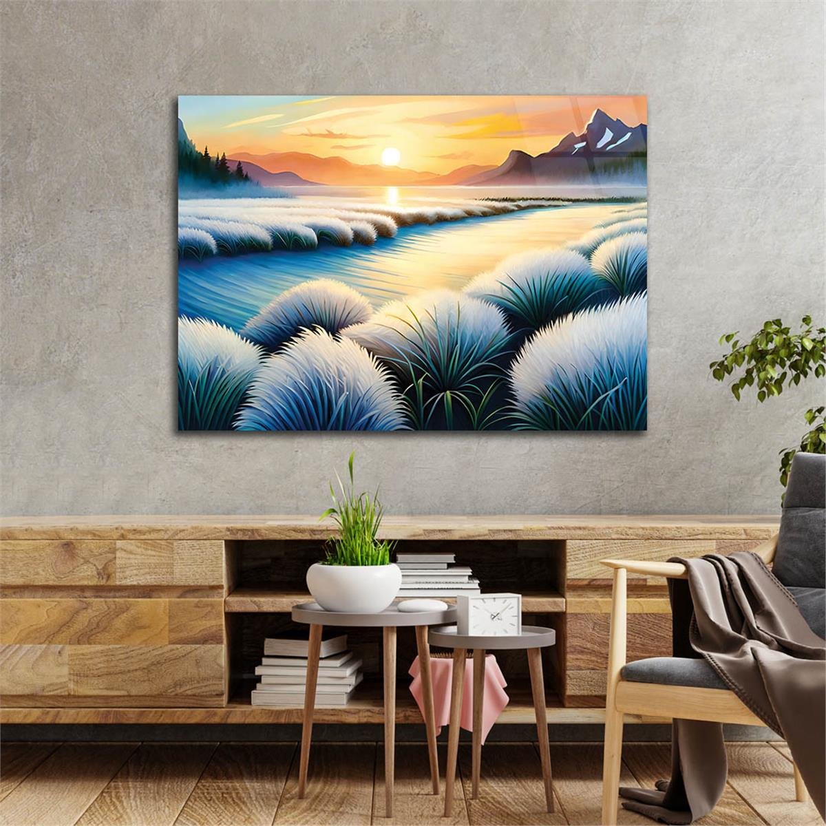 Horizontal Art-Themed Tempered Glass Wall Art 320