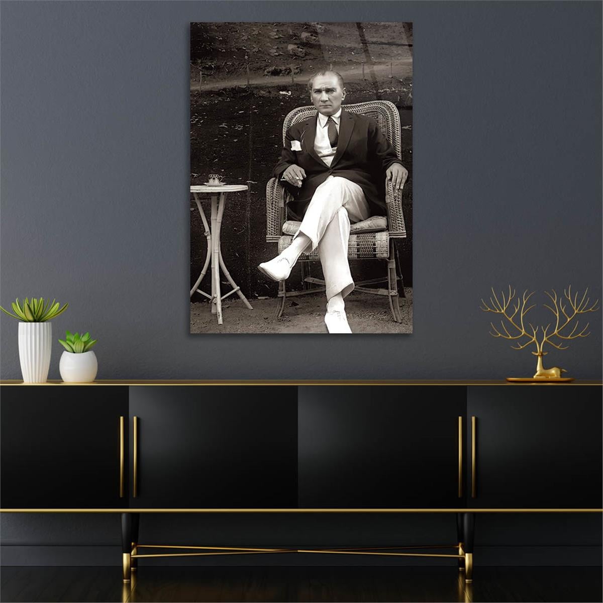 MUSTAFA KEMAL ATATÜRK Tempered Glasss Wall Art 