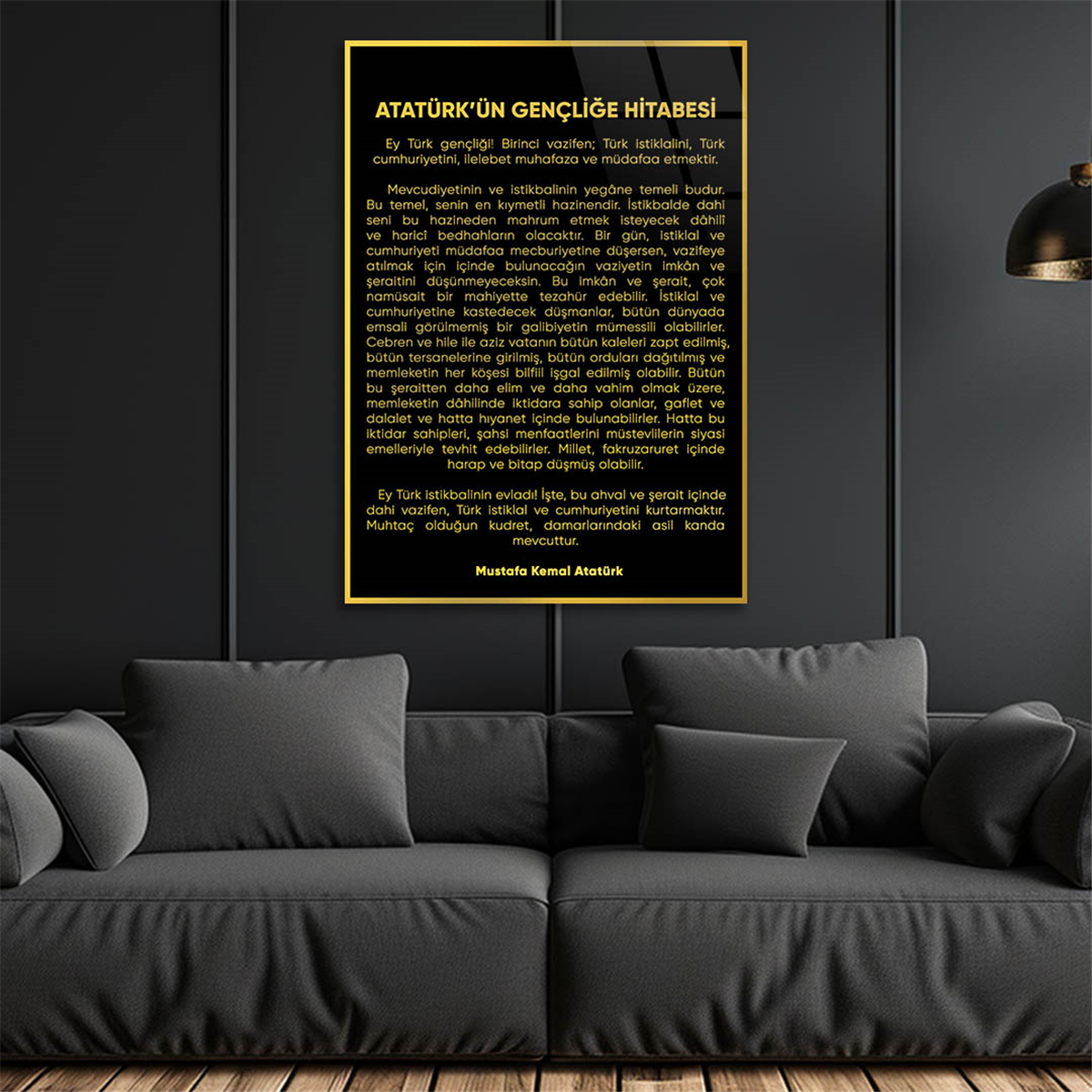 Atatürk's Address to the Turkish Youth Glass Wall Art