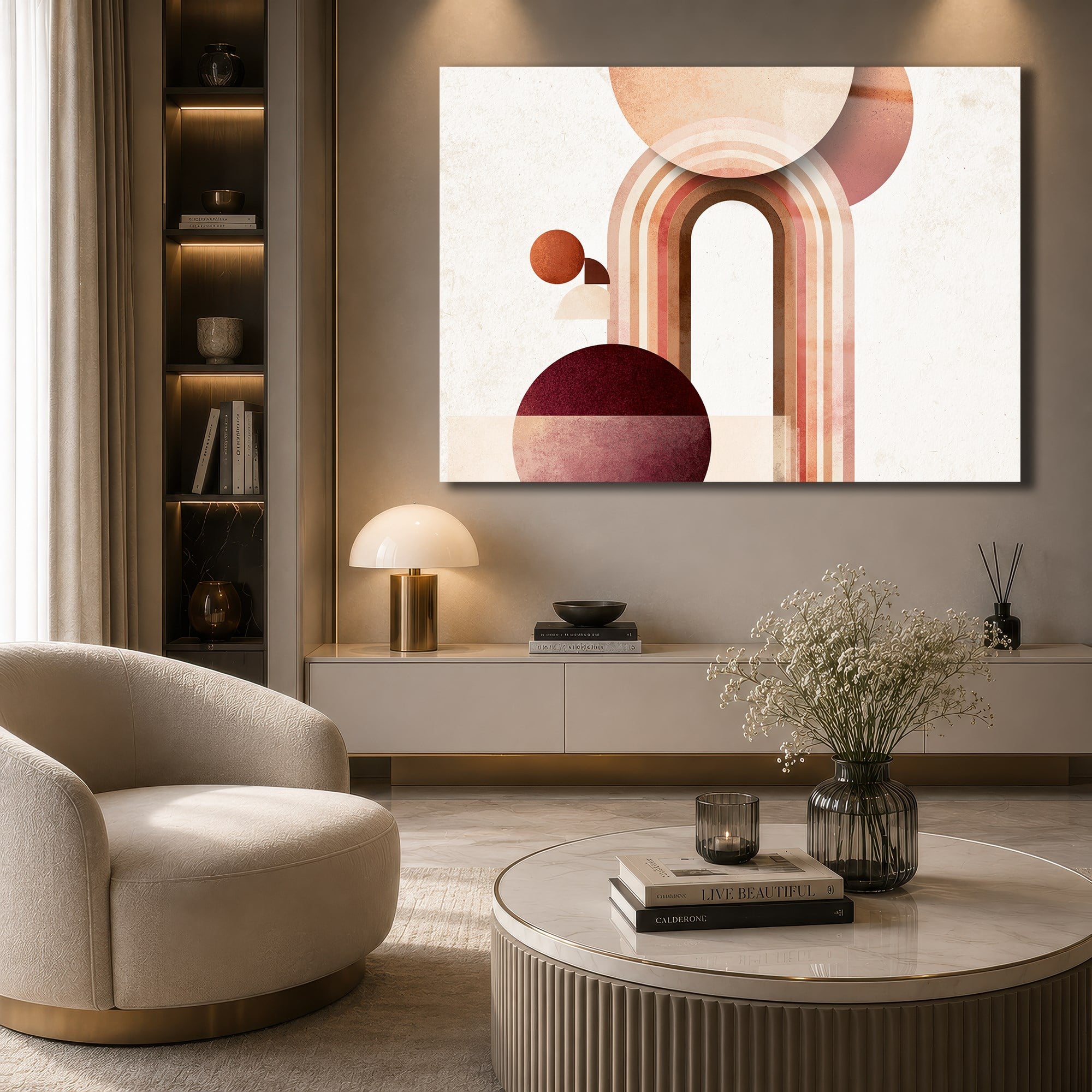 Horizontal Art-Themed Tempered Glass Wall Art 575