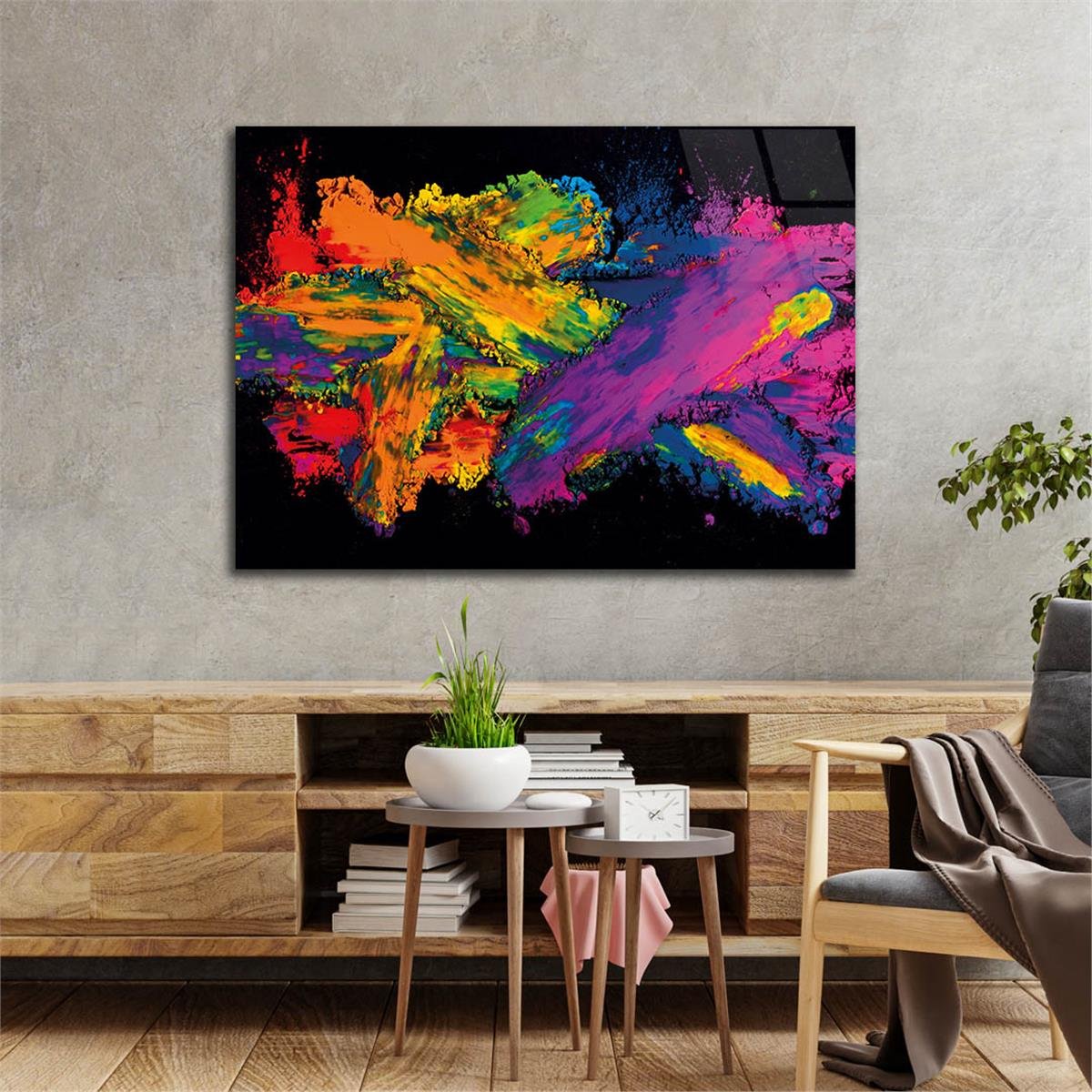 Horizontal Art-Themed Tempered Glass Wall Art 293