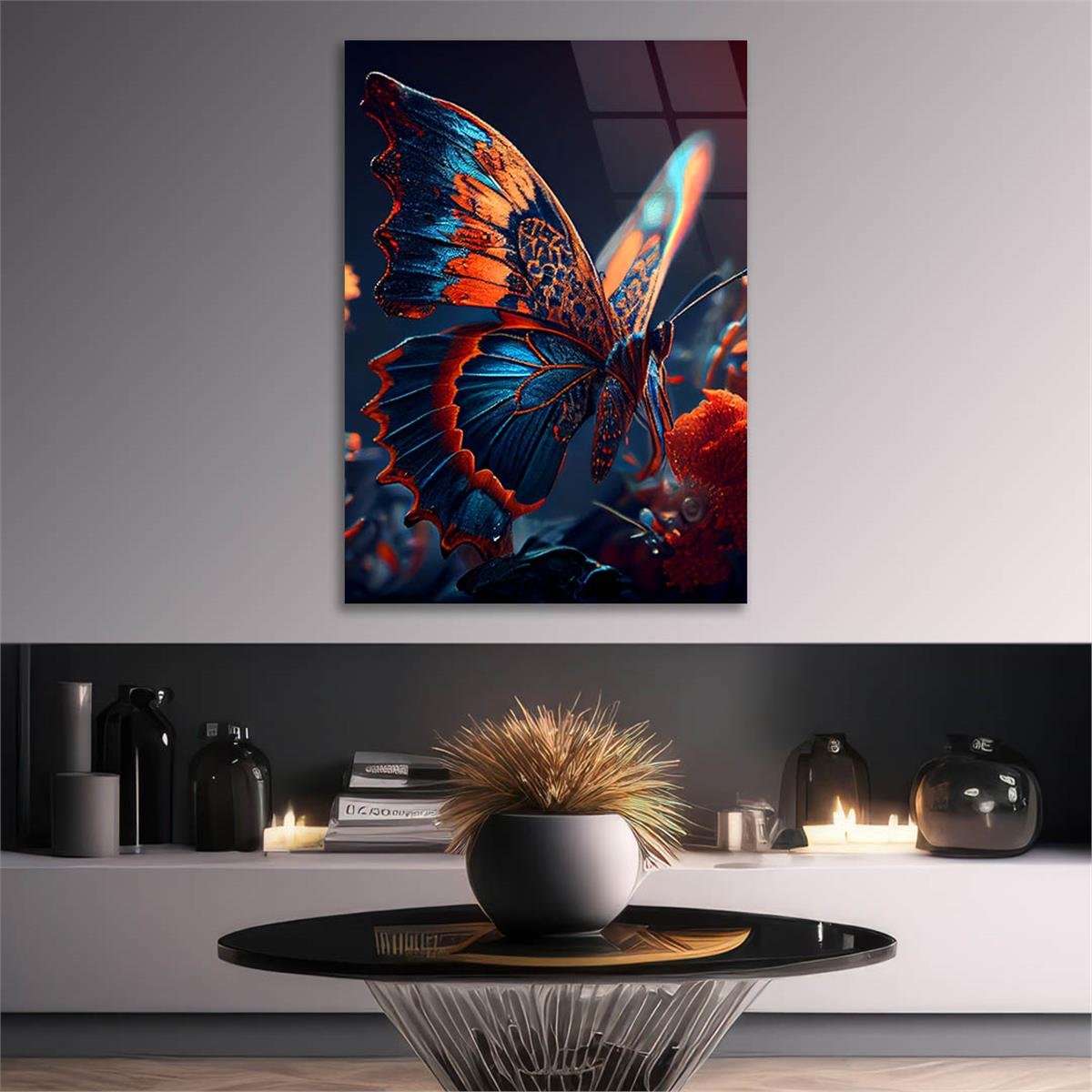 Dikey Sanat Temalı Cam Tablo 426