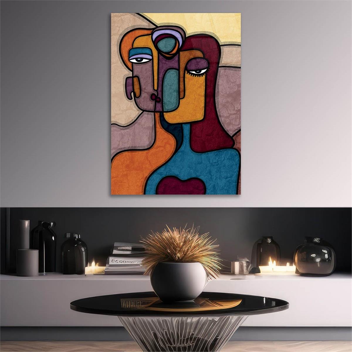 Vertical Tempered Glasss Wall Arts Art-Themed240