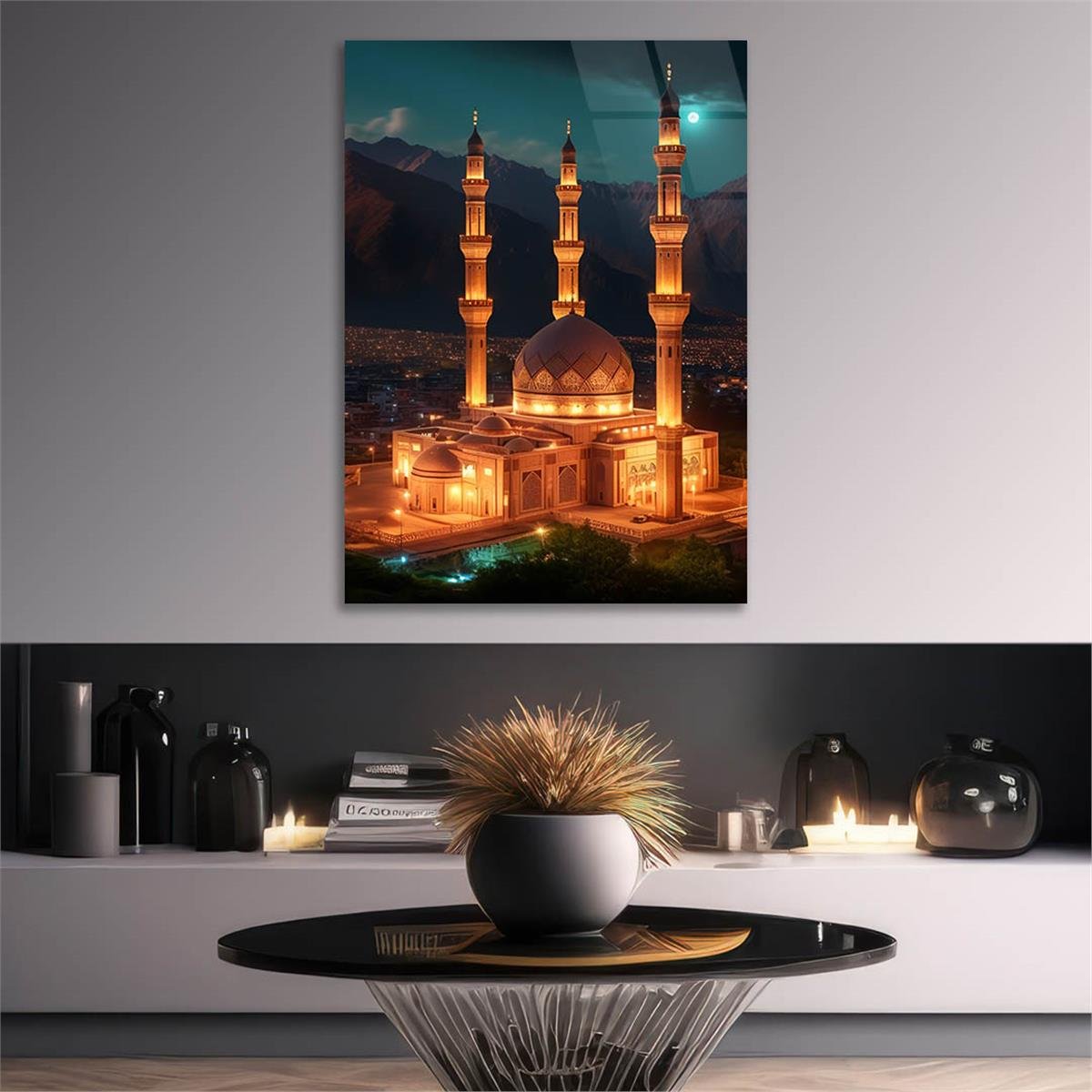 Dikey Dini Temalı Cam Tablo 276