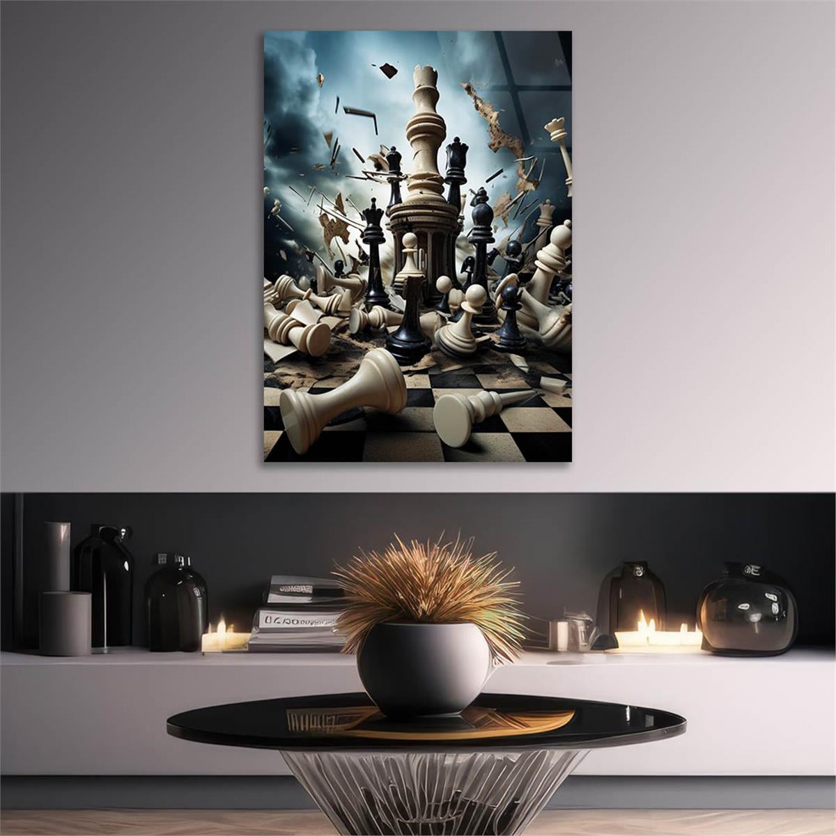 Vertical Tempered Glasss Wall Arts Art-Themed 327