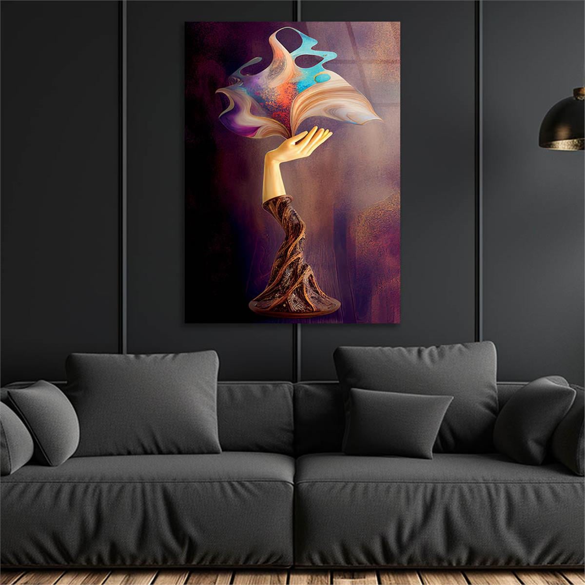 Vertical Tempered Glasss Wall Arts Natured-Themed212