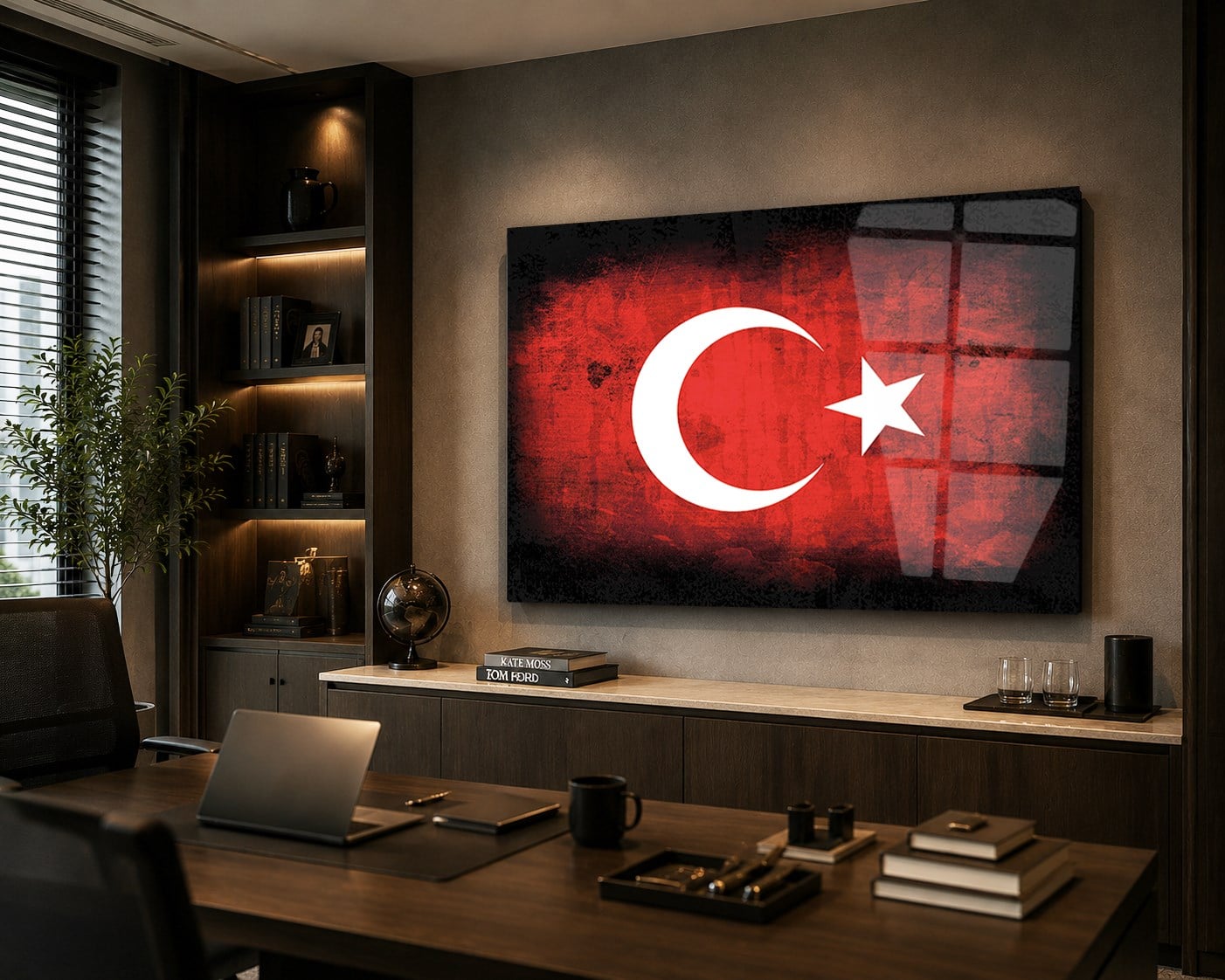 Yatay Vatan Temalı Cam Tablo78