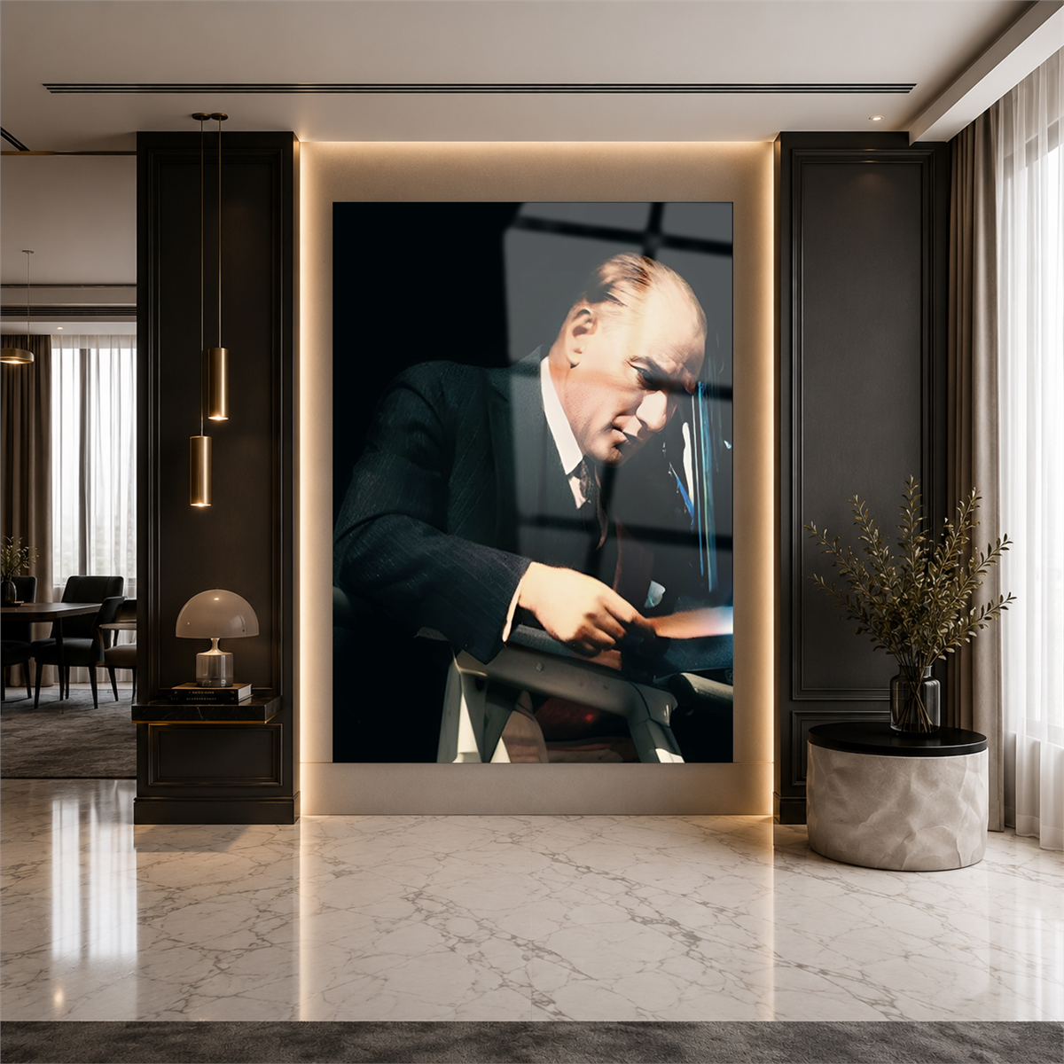 Dikey VatanTemalı Cam Tablo 214