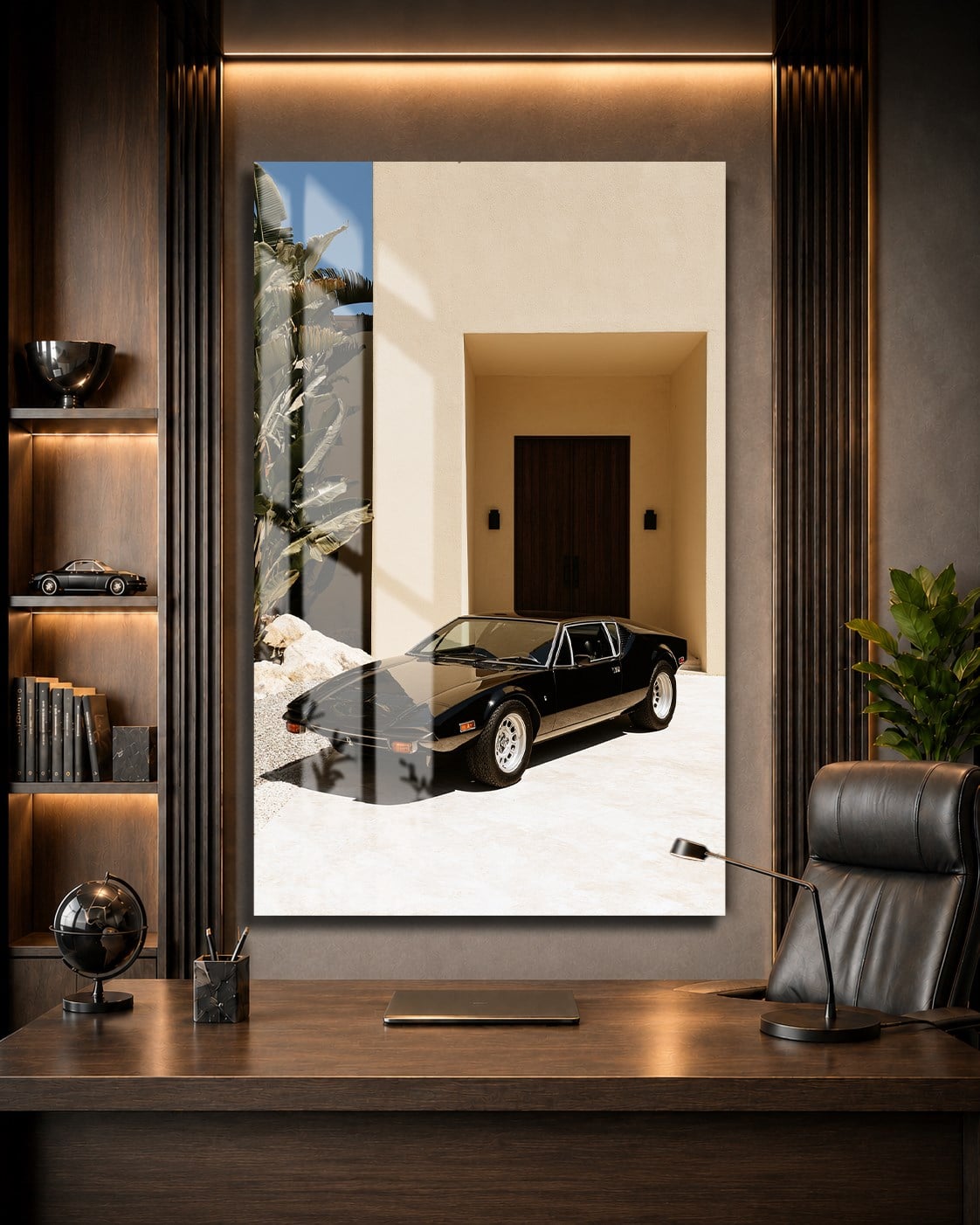 Siyah Klasik De Tomaso Pantera Cam Tablo