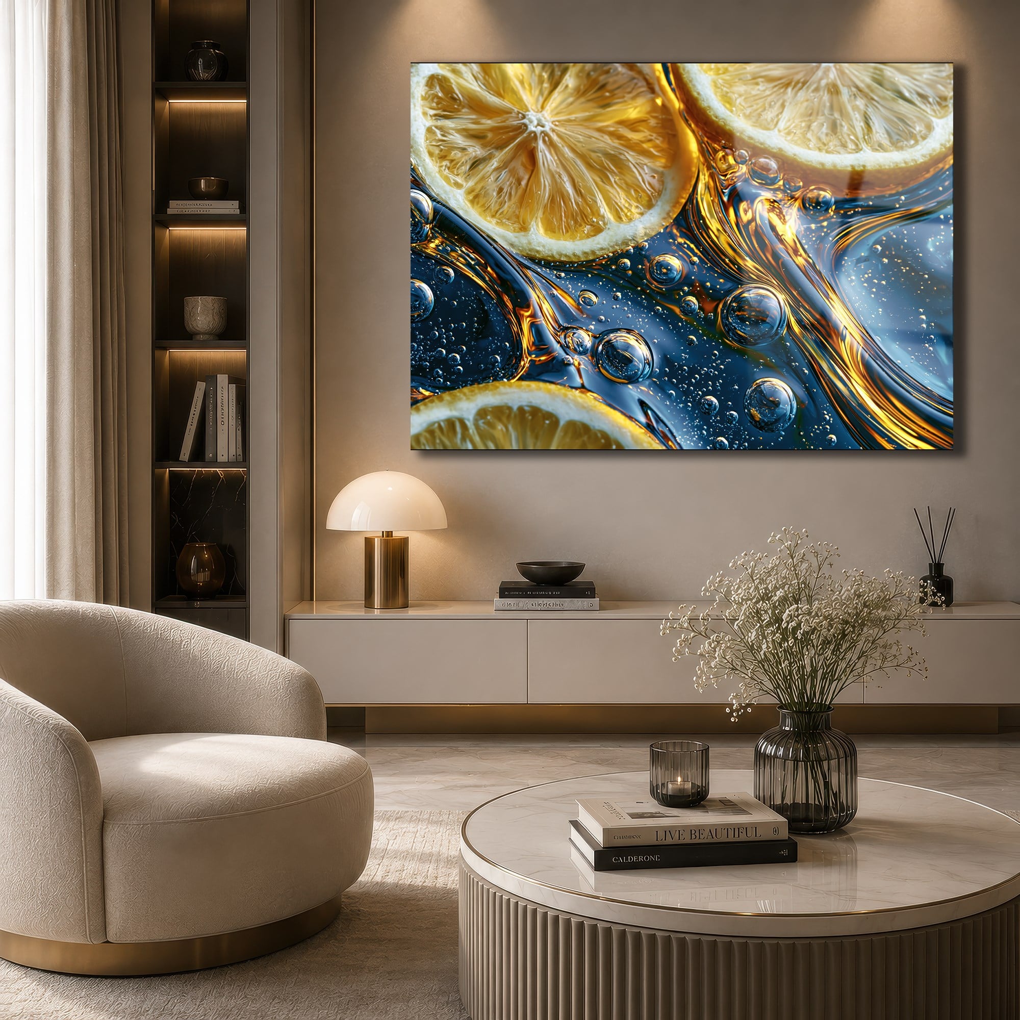 Horizontal Art-Themed Tempered Glass Wall Art 568