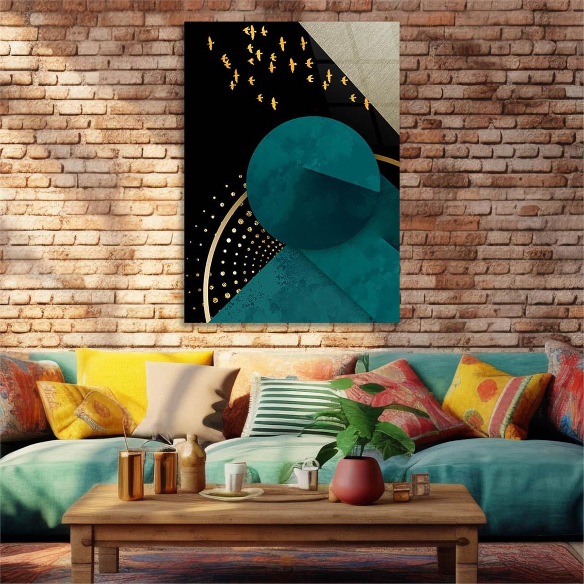 Vertical Tempered Glasss Wall Arts Art-Themed227
