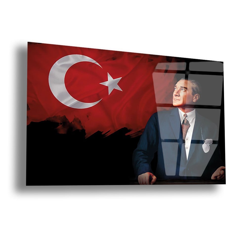 Yatay Vatan Temalı Cam Tablo63