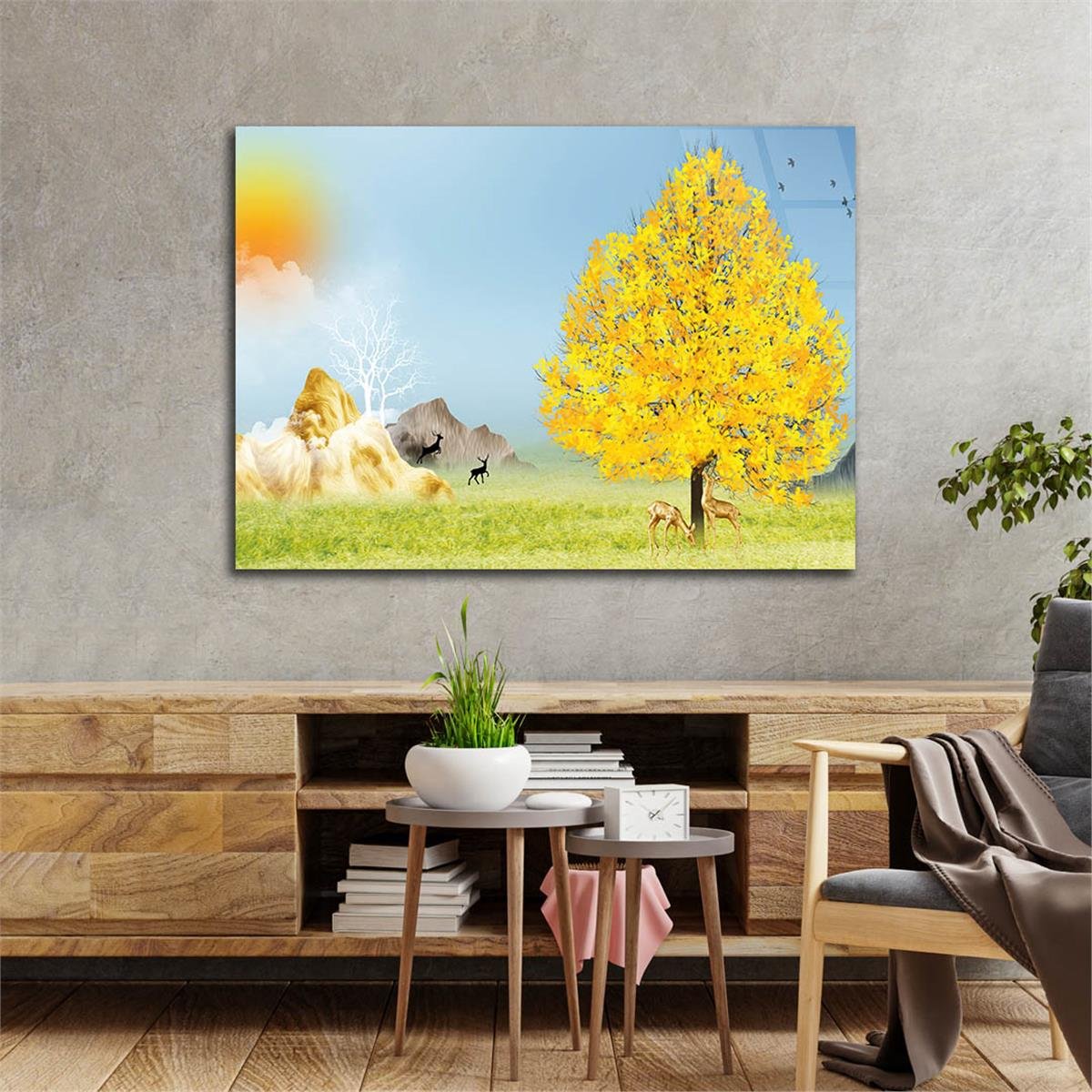 Horizontal Art-Themed Tempered Glass Wall Art 262