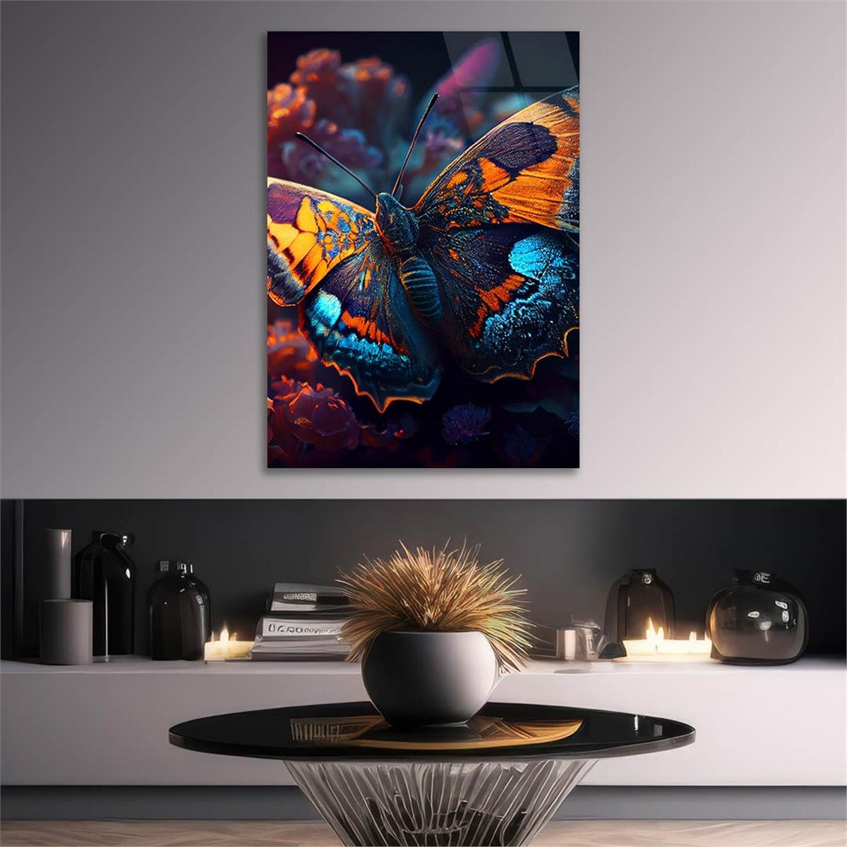 Dikey Sanat Temalı Cam Tablo 427