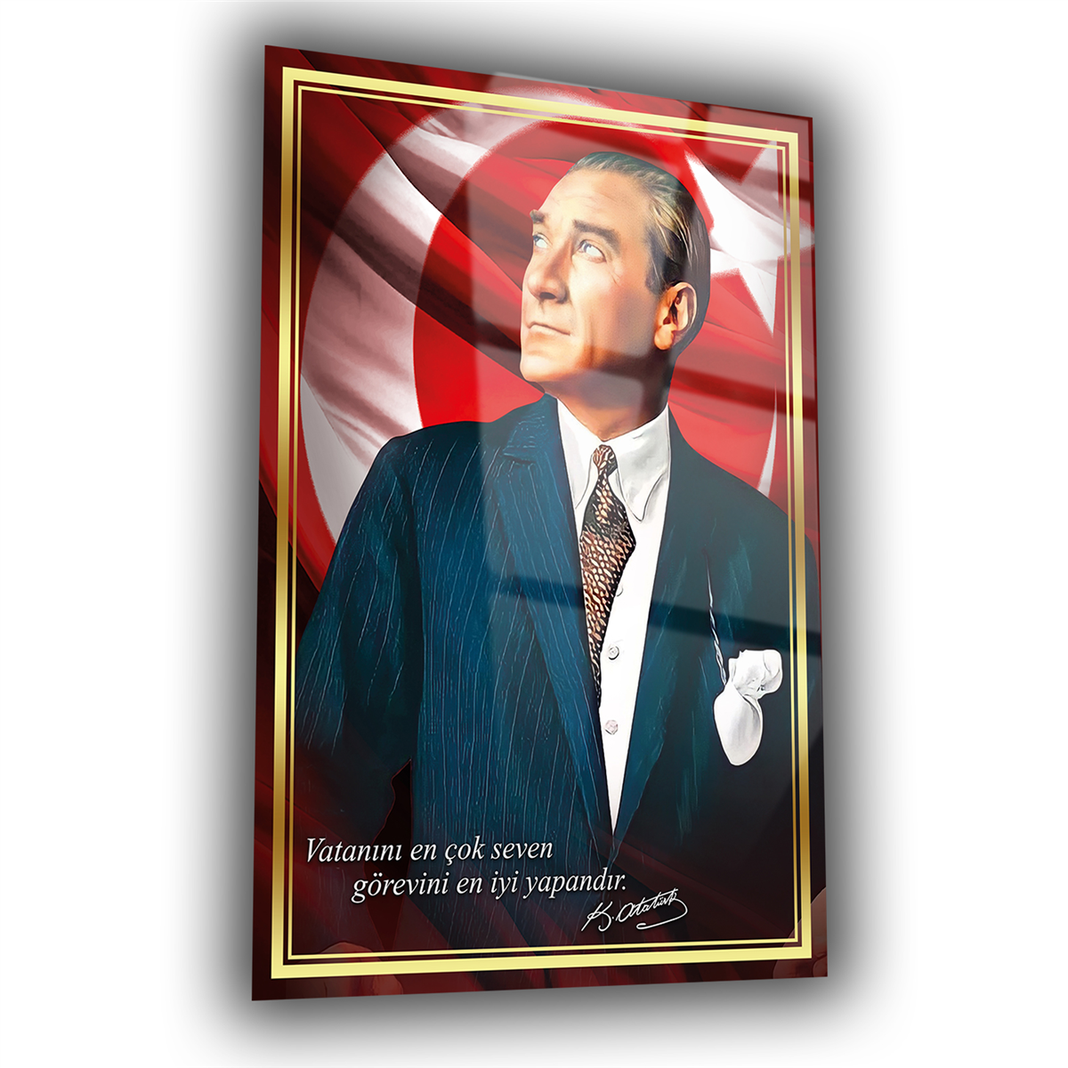 Dikey VatanTemalı Cam Tablo 287