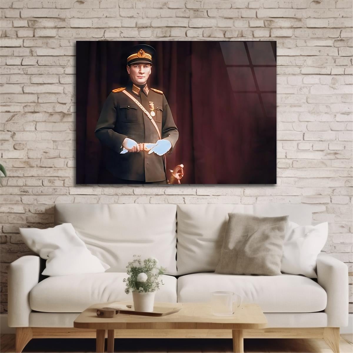 Yatay Vatan Temalı Cam Tablo 141