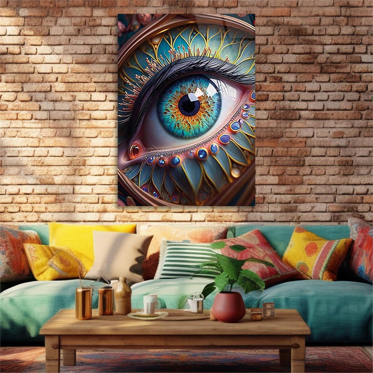 Vertical Tempered Glasss Wall Arts Natured-Themed172