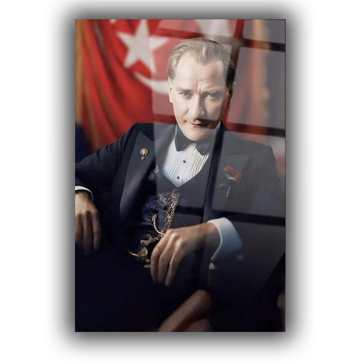 Dikey VatanTemalı Cam Tablo 205