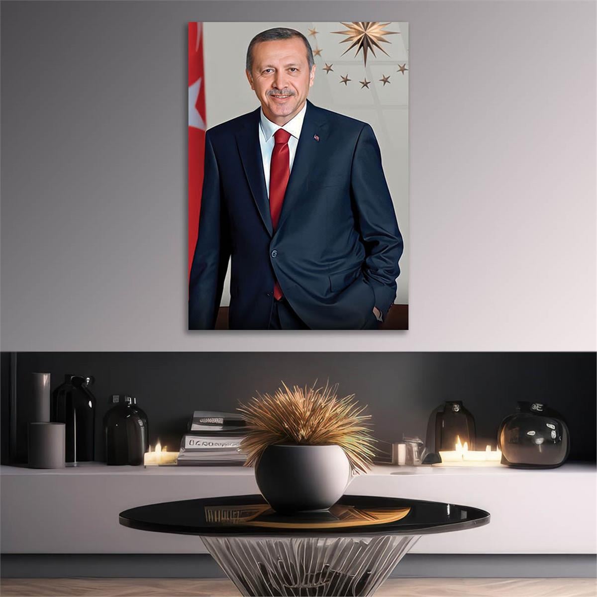 Cumhurbaşkanı Recep Tayyip Erdoğan GÖRSELLİ  CAM TABLO