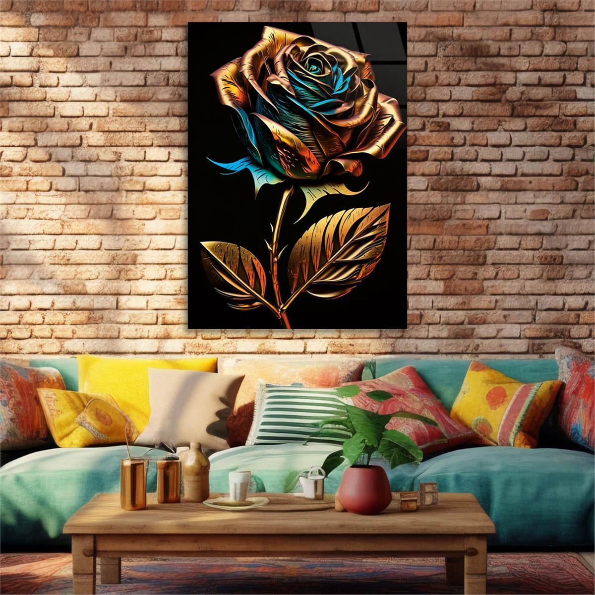 Vertical Tempered Glasss Wall Arts Natured-Themed139