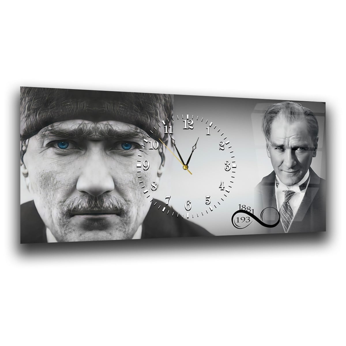 Middle-Clock, Homeland-Themed Horizontal Glass Wall Painting 065