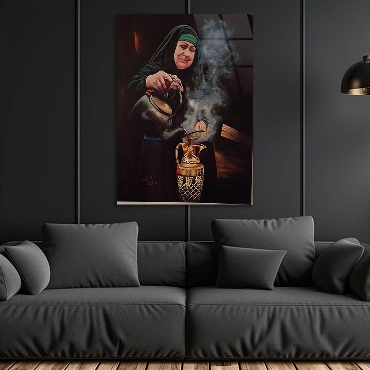 Kunst Thema auf bedrucktem Glas