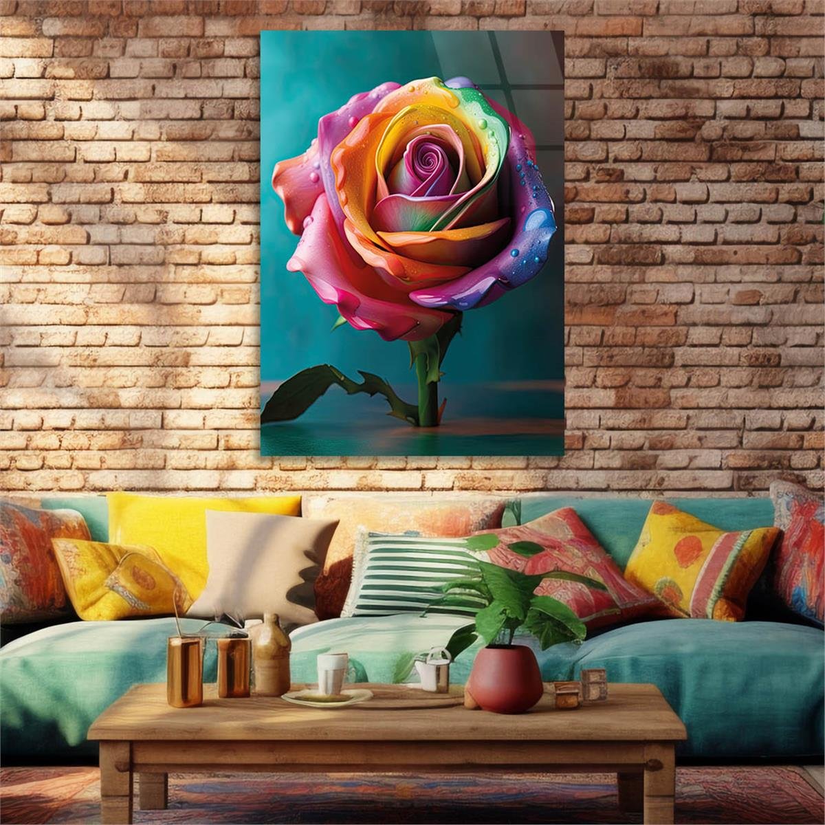Vertical Tempered Glasss Wall Arts Natured-Themed134