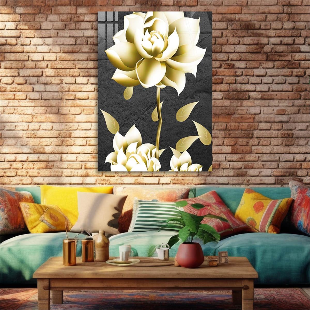 Vertical Tempered Glasss Wall Arts Natured-Themed107
