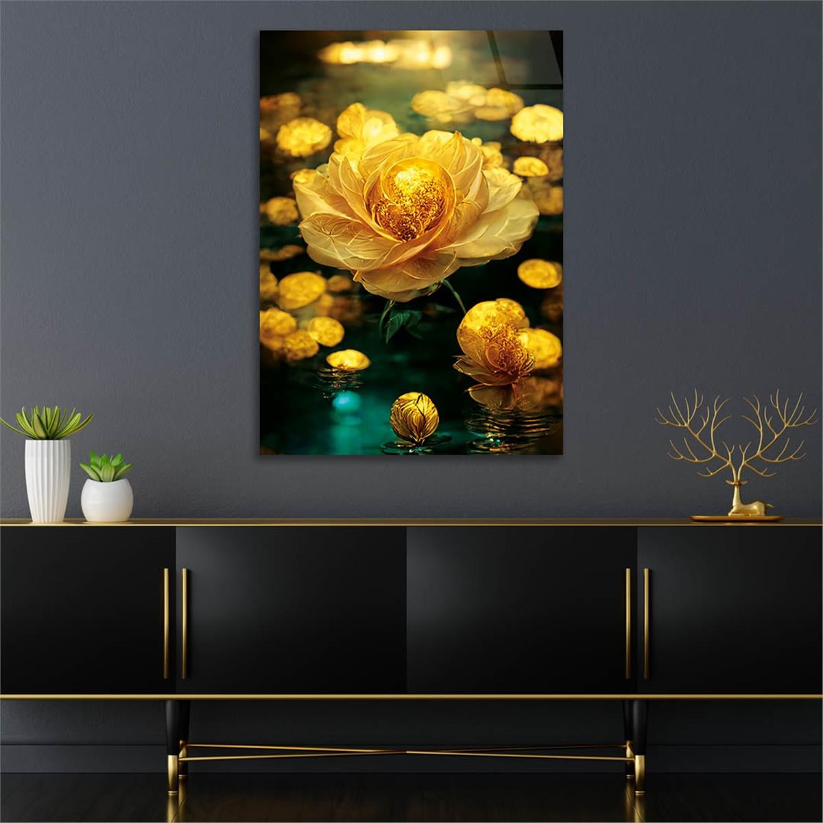 Vertical Tempered Glasss Wall Arts Natured-Themed140
