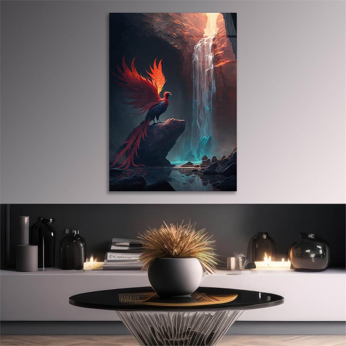 Vertical Tempered Glasss Wall Arts Art-Themed 325